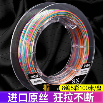 大红狗 8编五彩大力马PE鱼线主线编织线路亚线织渔网线 8编五彩100米 0.8号