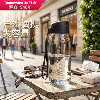 特百惠（Tupperware）乐趣550ml塑料杯男女士学生运动水杯子大容量泡茶杯 都市灰