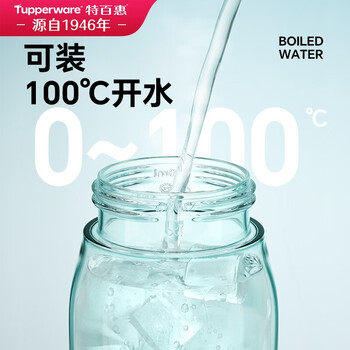 特百惠（Tupperware）乐趣550ml塑料杯男女士学生运动水杯子大容量泡茶杯 都市灰