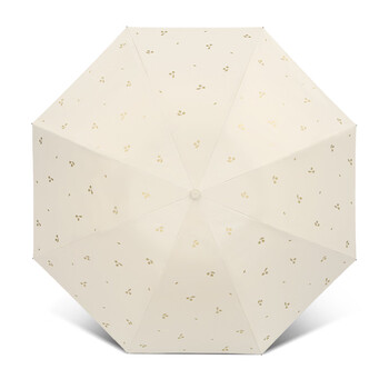 天堂 防紫外线晴雨伞三折 便携黑胶遮阳太阳伞晴雨两用 奶酪色