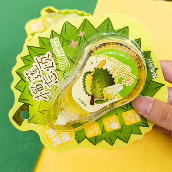 晨光 榴莲忘烦 20米修正带白色PET带芯不断带卡通水果20M涂改中小学生备考试改错ACT523Y3文具 12卡/盒 1盒