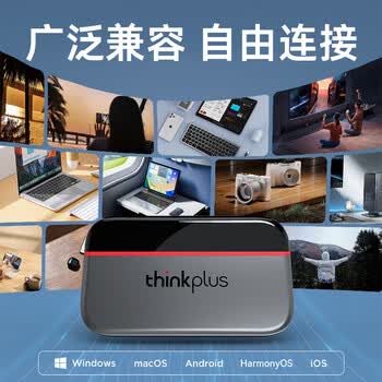 联想ThinkPlus 1TB移动固态硬盘 高速读取550MB/S 小巧便携 Type-C直插手机 PSSD 鹅卵石