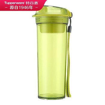 特百惠（Tupperware）晶彩400ml塑料杯男女士学生运动水杯子大容量泡茶杯  酸橙绿