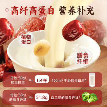 永和豆浆红枣豆浆粉300g 30g*10小包 高膳食纤维 黑芝麻燕麦片搭档早餐