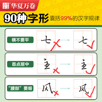 华夏万卷专注一个字行楷快写练字帖成人学生初学入门速成教程正楷硬笔钢笔书法5本套控笔训练成年