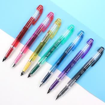 白金（PLATINUM）钢笔钢笔 PSQ-300C#21-F 粉色 学生练字书写 进口墨水笔透明笔杆0.3mm