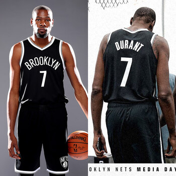 复古卡特大码篮球服11球衣定制球衣 篮网黑色7号杜兰特原版套装定制