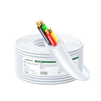 绿联4芯纯铜电话线 RJ11工程家装语音电话线 适用通信座机传真机电话听筒连接线 100米80104