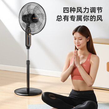 美菱（MeiLing）电风扇/落地扇 七叶家用四档加强风扇落地/交流定频风扇可拆卸轻音定时摇头电扇 MFS-40黑色款