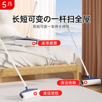 初舍（CHUSHE）粘毛器长杆30cm4卷纸240撕滚刷宠物毛发床上地板地毯灰尘粘毛神器