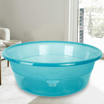 福爱家脸盆39cm大号透明洗脸盆洗衣洗菜盆加厚塑料洗脚泡脚盆1只装
