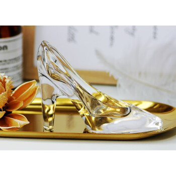 摆件简约现代水晶玻璃鞋灰姑娘高跟鞋永生花配件中号高跟鞋摆件礼品