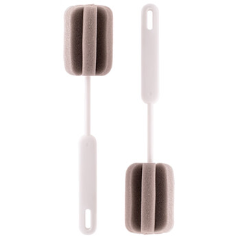 茶花 杯刷 奶瓶刷2个装长把刷杯子神器海绵刷洗杯子神器刷洗水杯刷子*