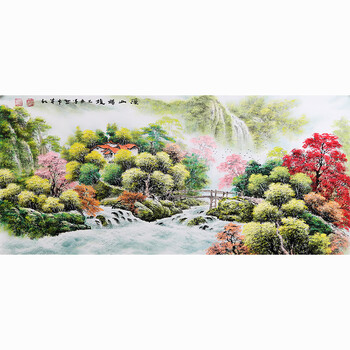 当代著名山水画家 墨然《溪山胜境》精品山水