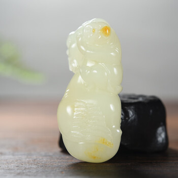 中国文玩 和田黄玉「元宝童子」62mm 【公式通販】