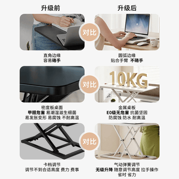 得力（deli）KF105金属升降桌电脑桌 站立办公工作升降台 站立式电脑升降支架