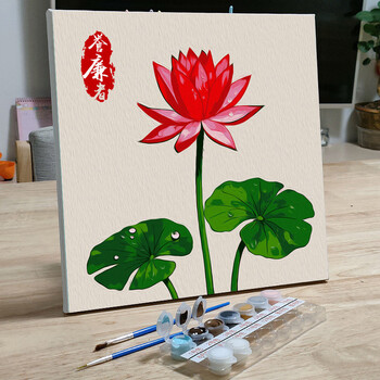手绘数字荷花画价格报价行情- 京东