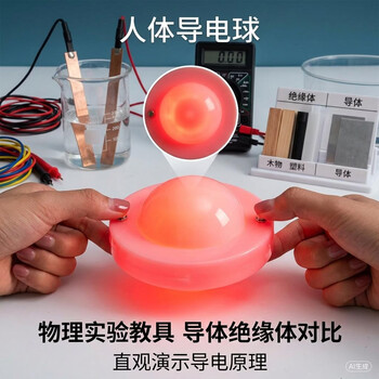 舜江 人体验电球 物质导电检测 导体绝缘体对比实验器材 物理教学 红色导电球