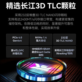 金胜维（KingSpec）1TB SSD固态硬盘NVMe 2242 M.2接口 长江存储颗粒 读速7200MB/s PCIe4.0 AI PC存储配件