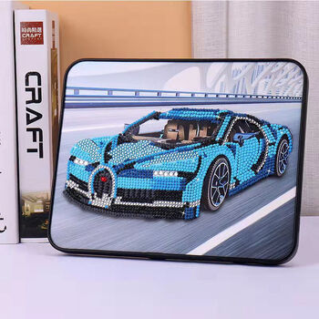 贾思德儿童男生手工钻石画赛车汽车水晶贴画小学生男孩粘贴跑车玩具