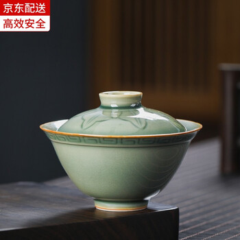 中国宋代青瓷盖碗，茶器。 中国宋代青瓷盖碗，茶器。 中国宋代青瓷盖碗，茶器。 中国宋代