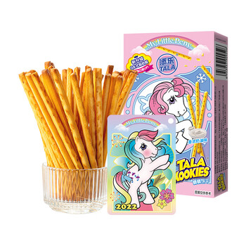 添乐(tala)小马宝莉棒棒饼干(香浓奶油味)50g休闲零食随机附带一张