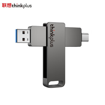 联想ThinkPlus 256GB固态优盘 USB3.2&Type-C手机电脑双接口 高读速 商务办公金属U盘 MU110