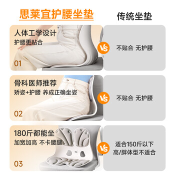 思莱宜腰靠垫护腰靠垫办公室腰托护腰久坐神器人体工学腰垫靠背垫坐姿椅
