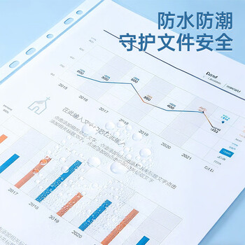 齐心（COMIX）100个装11孔加厚透明文件袋A4插页文件快递袋活页文件档案资料袋替芯办公财务票据收纳学生 EH1006