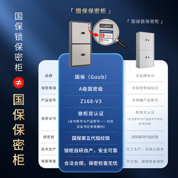 国保（Guub）保密柜合规国密级指纹密码财务凭证档案文件柜国家认证Z168-V3