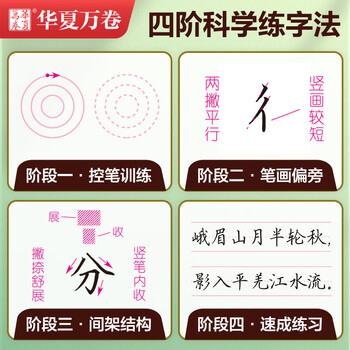 华夏万卷楷书入门速成练习楷书字帖入门高效图解版成人学生通用基础教程控笔训练字帖