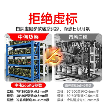中伟（ZHONGWEI）加厚重型货架仓储多层库房收纳架超强承重仓库战备器材架子