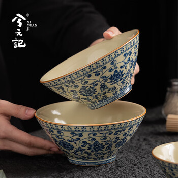 青花2碗2勺- 京东