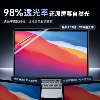 极川【2片装】Apple苹果MacBook Air 13.3英寸M1屏幕膜2020款笔记本电脑屏幕保护膜易贴膜A2179/A2337