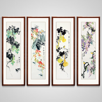手绘梅兰竹菊画型号规格- 京东