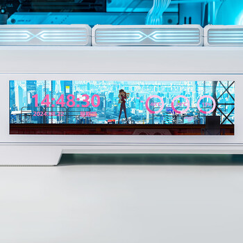 爱国者（aigo）星璨岚 大岚屏显版白色 ATX游戏电脑台式主机箱支持双360水冷 9.16寸高清屏/270°海景房/5090显卡