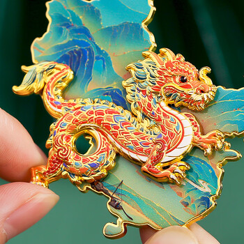 小雕匠中国龙地图创意地标金属冰箱贴磁贴北京故宫天坛南京博物院文创国风特色旅游纪念生日礼物