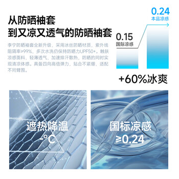李宁冰袖男女防晒袖套冰丝防紫外线护臂夏季薄款骑行电竞凉感透气胳膊
