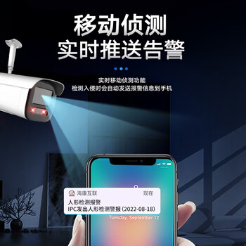 HIKVISION海康威视监控器摄像头室外600万超高清红外夜视户外防水拾音手机远程安防设备3T66WDV3-I3 8mm