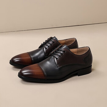 佰纳(baina)新款春秋季真皮男士商务休闲百搭套脚皮鞋正装鞋牛皮男鞋
