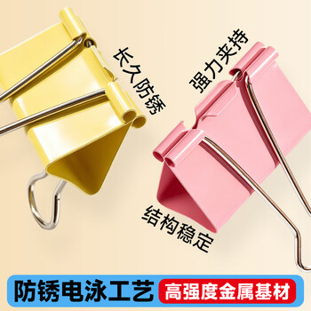 晨光(M&G)文具热门商品【超级爆款】5#19mm 40只/罐 彩色长尾夹  经济型办公燕尾夹 ABS916J5