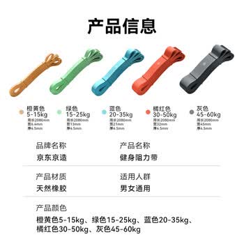 京东京造 弹力带抗阻训练阻力带引体向上助力带力量训练康复训练练腿 灰色