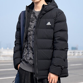 阿迪达斯（adidas） 羽绒服男冬季新款男装户外羽绒防寒保暖夹克连帽外套下雪穿FT252 FT2521/黑色/鸭绒/充绒197 2XL 185/108A