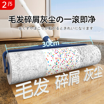 初舍（CHUSHE）粘毛器长杆30cm4卷纸240撕滚刷宠物毛发床上地板地毯灰尘粘毛神器