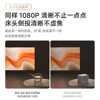 极米（XGIMI）Z6X 第五代 高亮版升级 700CVIA 投影仪家用 轻薄投影机1080P智能家庭影院 一体式云台 