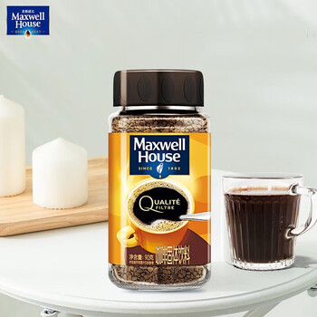 麦斯威尔（Maxwell House）冻干金咖啡90g瓶装 进口0糖0脂冰美式拿铁冷萃 速溶黑咖啡粉健身
