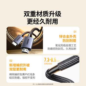 绿联HDMI线2.0版4K数字高清线3D视频线 笔记本电脑机顶盒连接电视投影仪显示器数据连接线1米25297 绿联HDMI线2.0版4K数字高清线3D视频线 笔记本电脑机顶盒连接电视投影仪显示器数据连接线1米25297