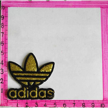 运动衣刺绣布贴阿迪达斯loo标志标贴三叶草补丁贴补洞荧光黄三叶草