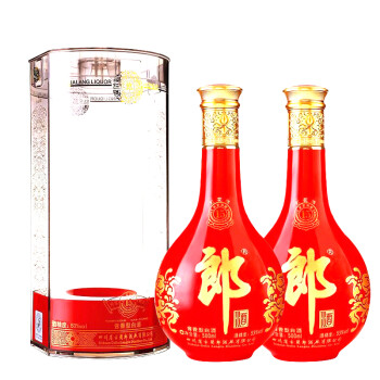 郎酒 红花郎(15 53度酱香型白酒 500ml x2瓶 两瓶装