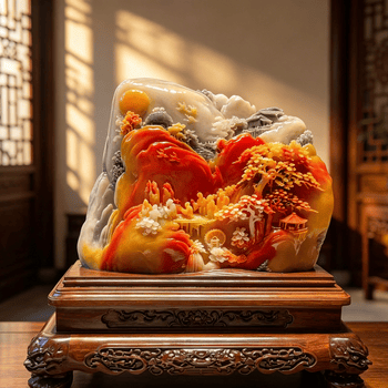 極美品 寿山石「馬上封侯」精雕置物 約14×10×5cm 350g 5899 最高品質寿山石（寿山堀性石)（通）彫刻品 马 铭生 氏 作 中国福建省産